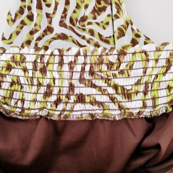 Adiva Blouse Leopard Print Pleated Sleeveless sz S - Picture 7 of 10